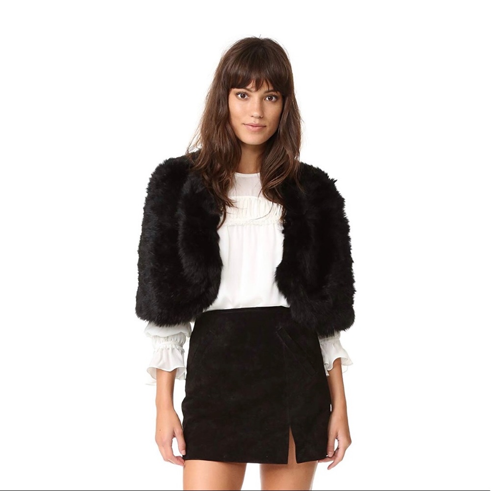 Adrienne Landau Knit Fur Capelet